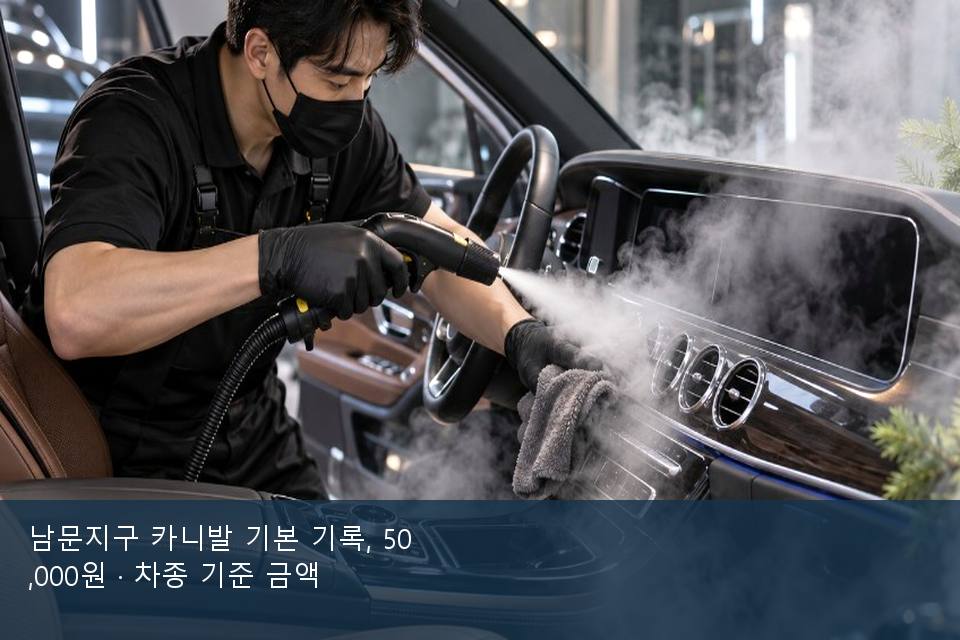 남문지구 카니발 기본 기록, 50,000원 · 차종 기준 금액